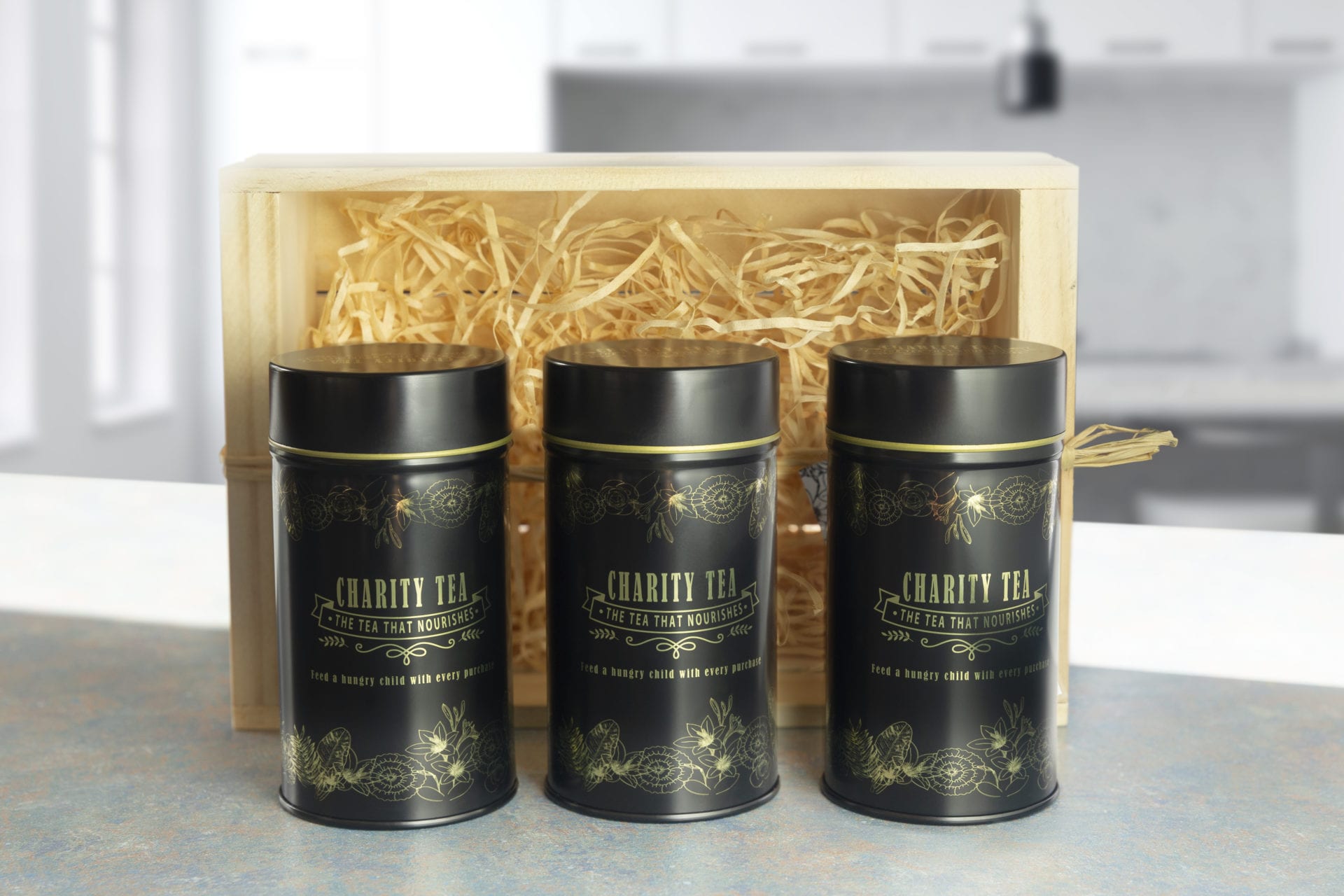 Gift box - handmade pine gift box stand/tray containing 3 packets of tea LOOSE LEAF