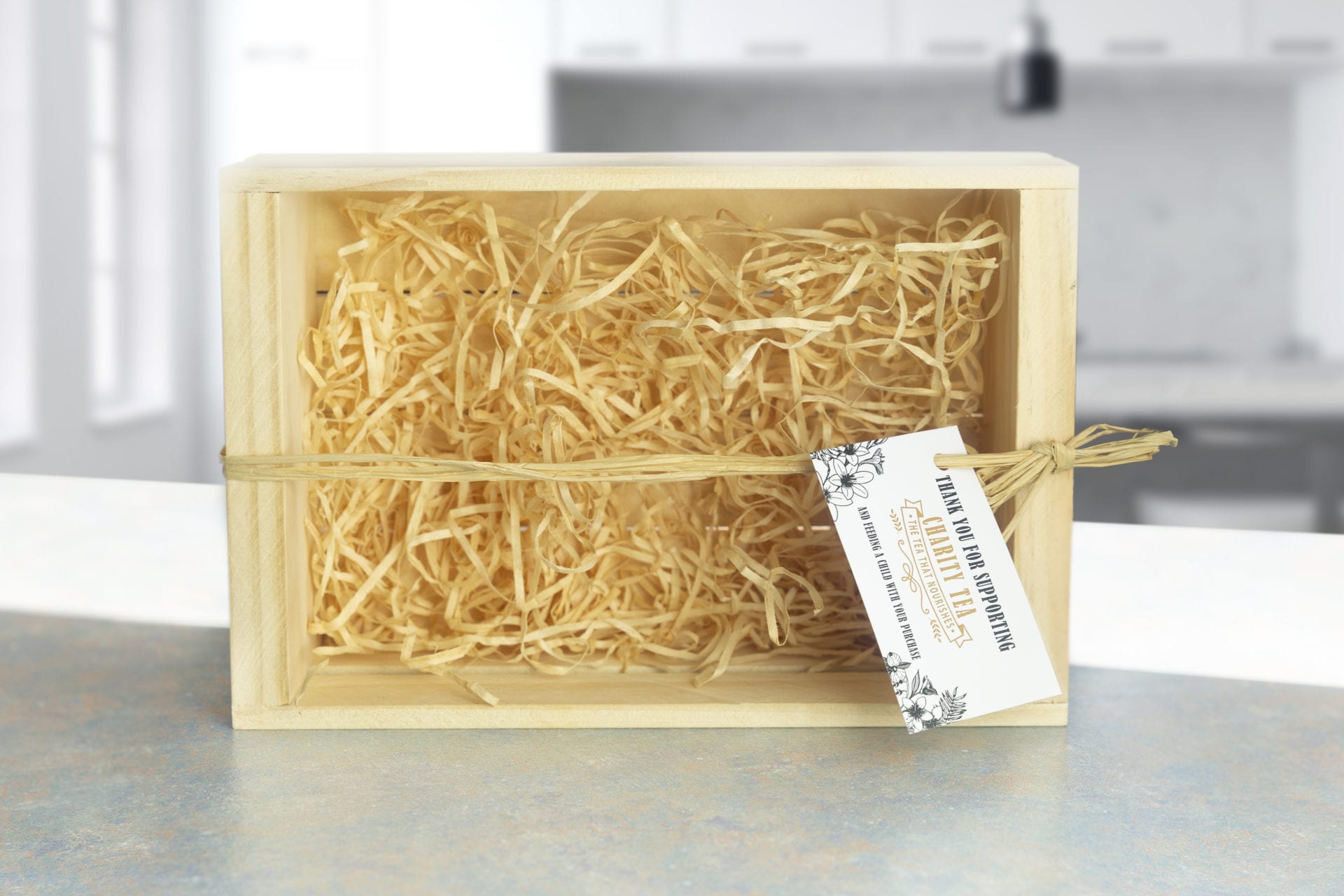 Gift box - handmade pine gift box stand/tray containing 3 packets of tea LOOSE LEAF - Image 3